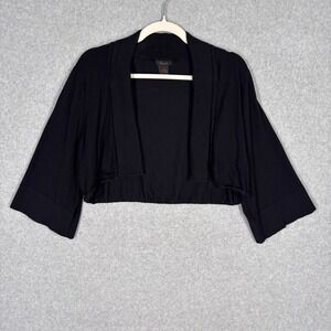 Bask‎ Cropped Cardigan Sweater XL Black Flare Bell Sleeve Whimsigoth Feminine